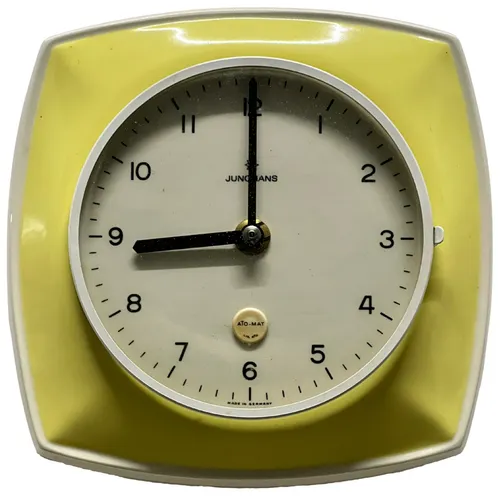Yellow & White Ceramic Wall Clock