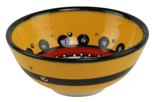 Yellow Patterned Small Ceramic Bowl