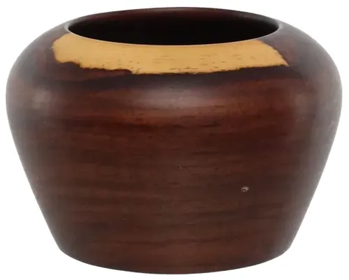 Dark Walnut Wood & Blonde Vase
