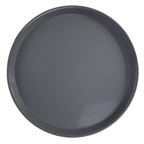 Grey Plastic Circular Serving Tray