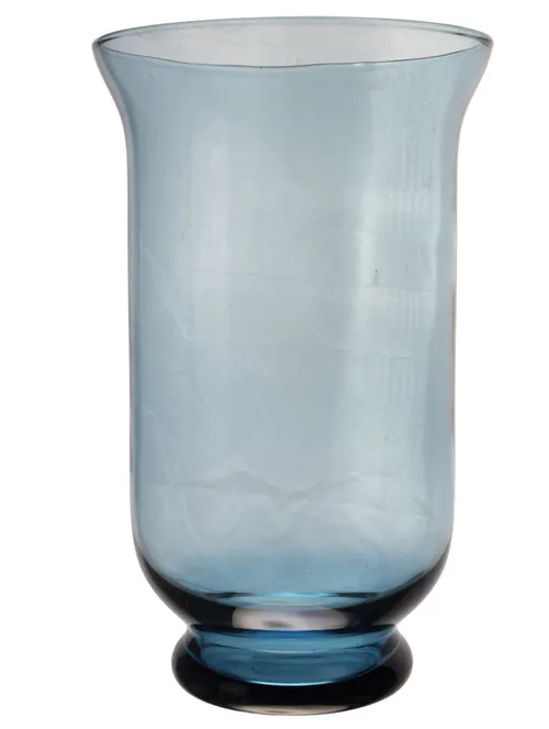 Clear Blue Glass Vase