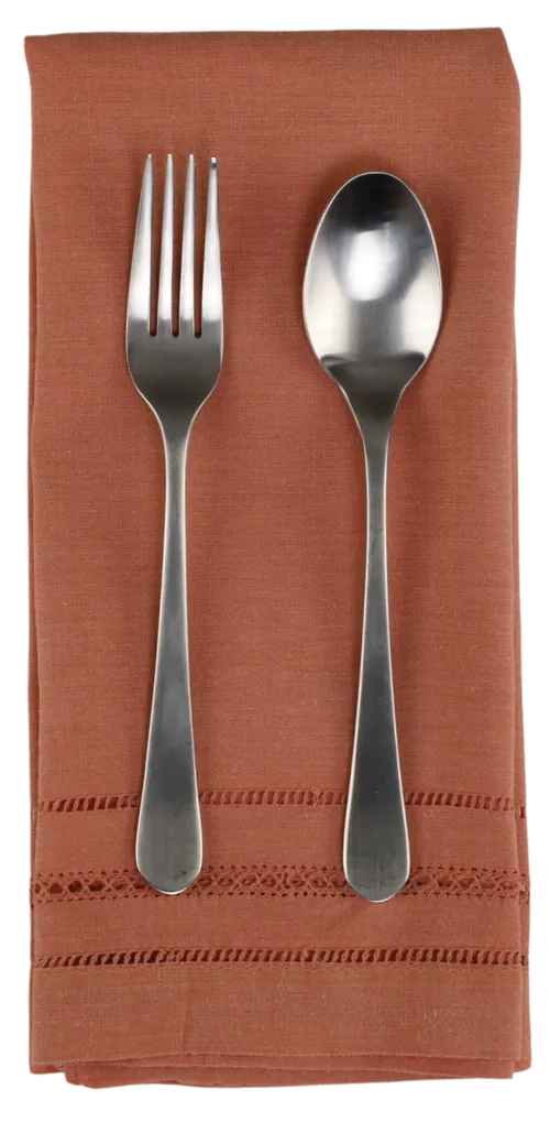 Salmon Napkin With Eyelet Trim