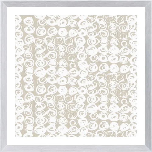 Beige Abstract Motif II On Paper With White Frame
