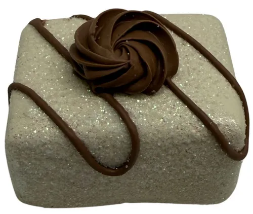 Artificial Vanilla Iced Glitter & Chocolate Icing Chocolate Pastry - A