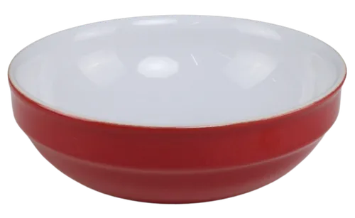Red With White Interior Stoneware Serving Bowl