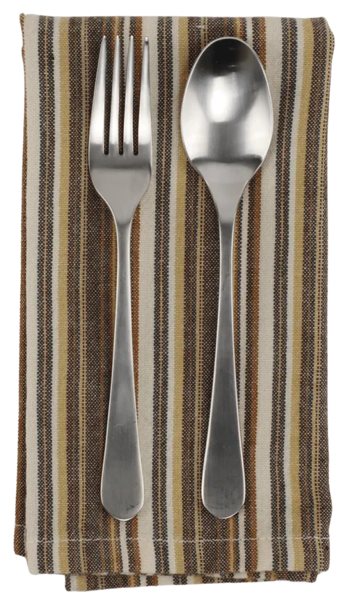 Neutral & Brown Pinstripe Napkin