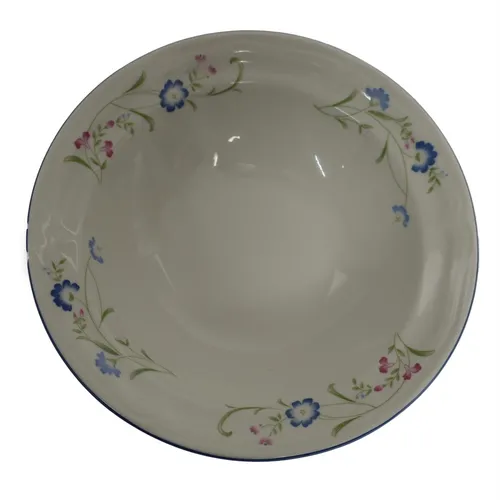 White With Blue Flowers Bowl