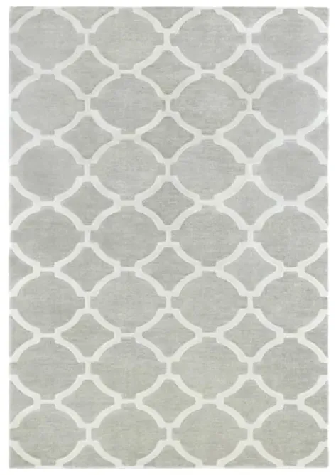 Grey & Cream Patterned Area Rug 6'7