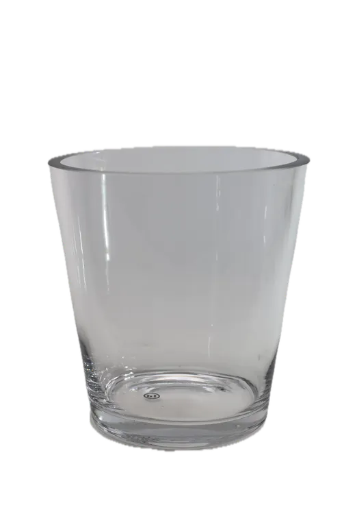 Fat Clear Glass Tapered Vase