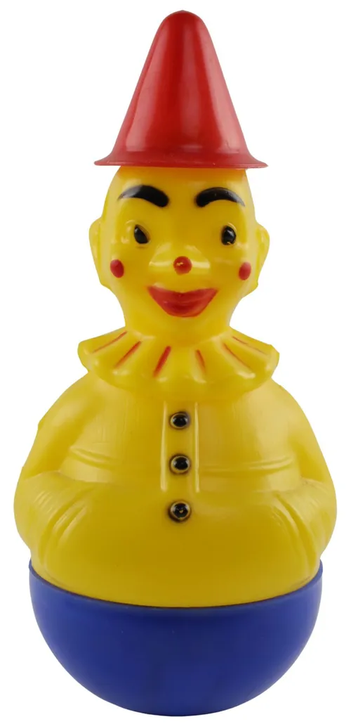 Vintage Yellow Clown Roly Poly