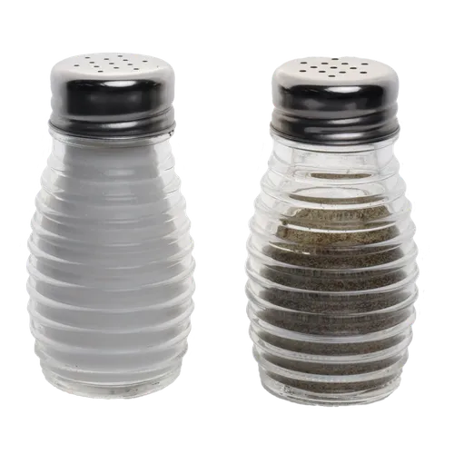 Glass Ribbed Salt & Pepper Shaker Set