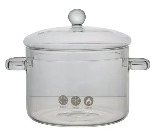 Clear Glass Stock Pot With Lid 