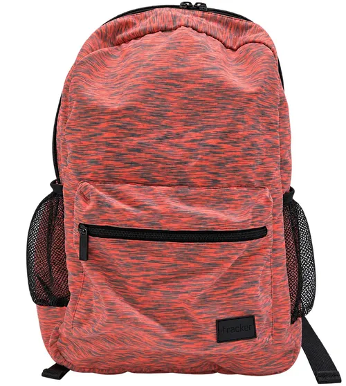 Coral-Orange and Charcoal Marled Pattern Backpack