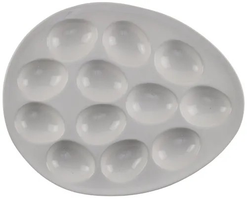 White Ceramic Deviled Egg Serving Plate