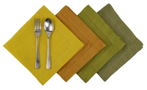 4 Earth Tone Linen Napkin Set