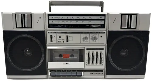 Vintage Silver Radio Cassette Ghettoblaster 