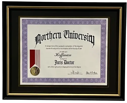 Northern University Diploma In Black & Gold Frame 