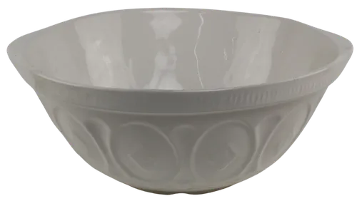 White Ceramic Patterned Mixing Bowl