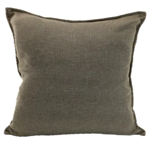 Oatmeal Beige With Gold Zipper & Tassel Throw Pillow
