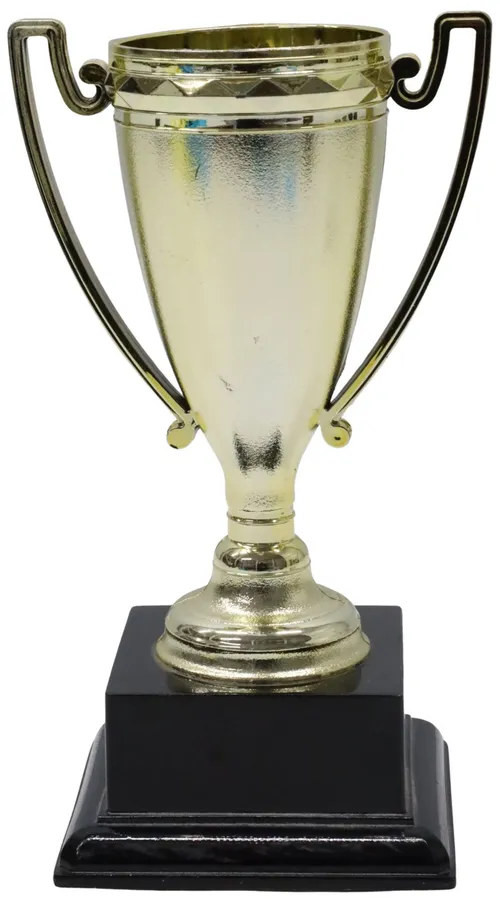 Gold Trophy Cup On Black Base