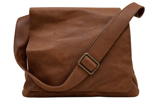 Warm Cognac Brown Relaxed Leather Messenger Bag