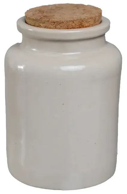 Natural Beige Storage Jar With Cork Lid