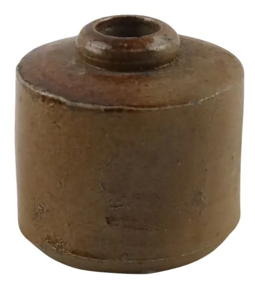 Antique Stoneware Short Inkwell Bottle