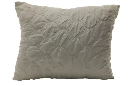 White With Rouched Circles Throw Pillow