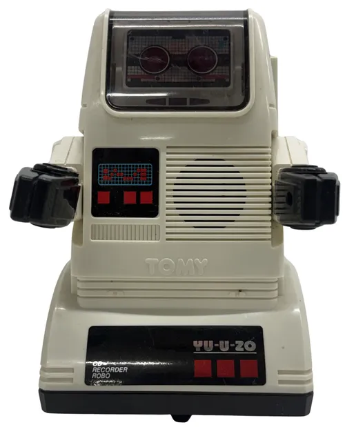 Vintage White Audio Cassette Robot