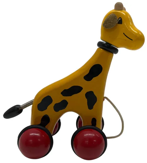 Yellow Wood Giraffe Pull Along Toy