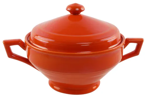 Vintage Orange Soup Tureen With Lid 