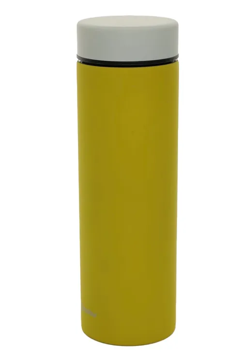 Citrine Yellow With White Lid Metal Water Bottle