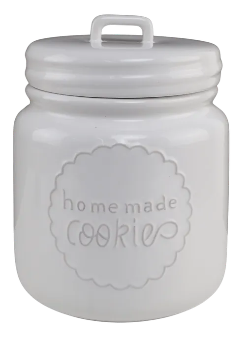 White Ceramic Homemade Cookies Cookie Jar 