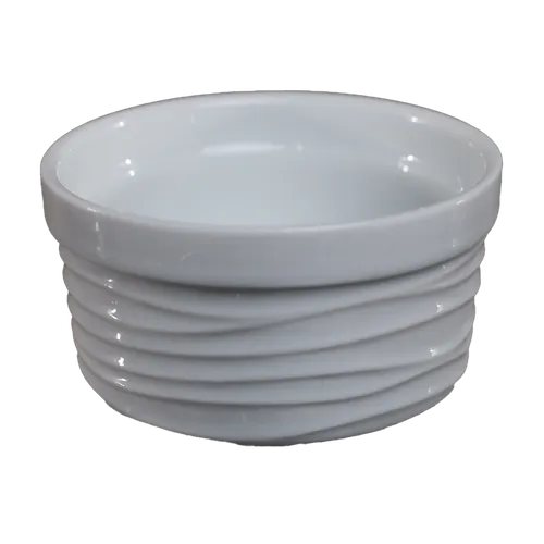 White Wavy Stripes Ramekin