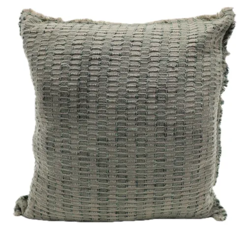 Beige & Green Cable Weave Throw Pillow
