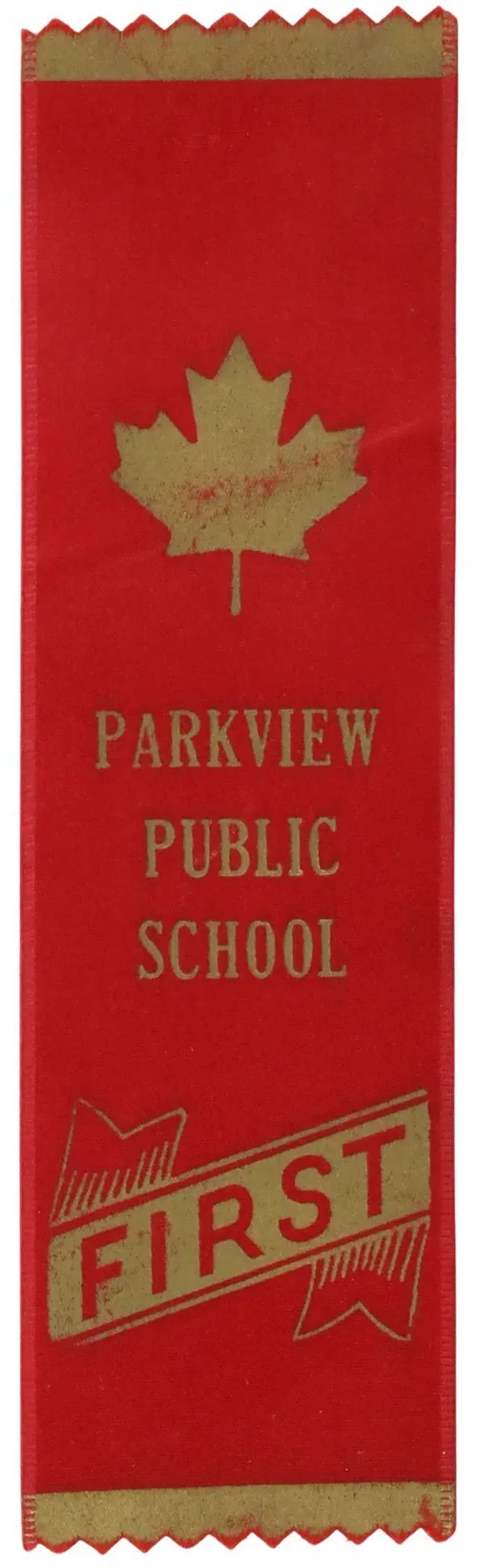 Red Parkview Public School 1st Place Ribbon Award