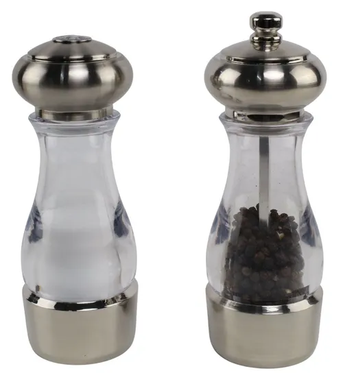 Clear & Silver Salt & Pepper Set
