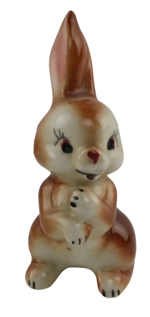 Brown Ceramic Rabbit Figurine