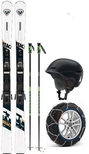 Adult Standard Skis, Poles and Snow Chains Package (ASS7)