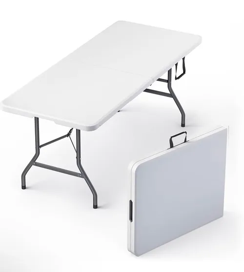 6’ White Folding Table