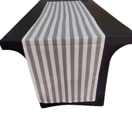 Table Runners  - Grey and White Stripe 