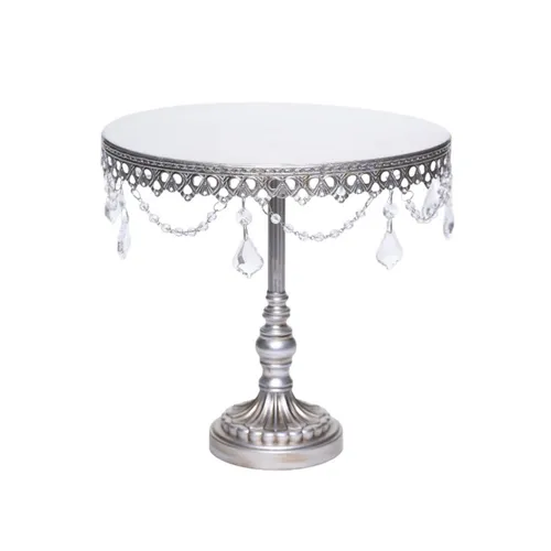 Food Display - Silver Lace Pedestal w. Crystal (M)