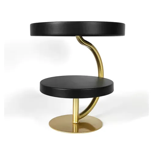 Food Display - Black & Gold Modern 2 Tier