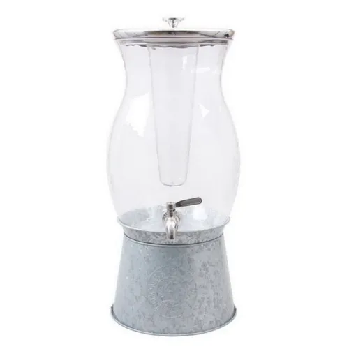 Beverage Service - Acrylic & Galvanized Dispenser