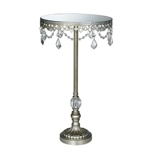 Food Display - Silver Lace Pedestal w. Crystal (L)