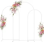 3 Piece Metal Arch Wedding Backdrop Stand Set