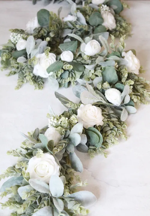 Tablescape- Eucalyptus Garland & Blooms (fresh) 6'  (Call for Custom Quote)