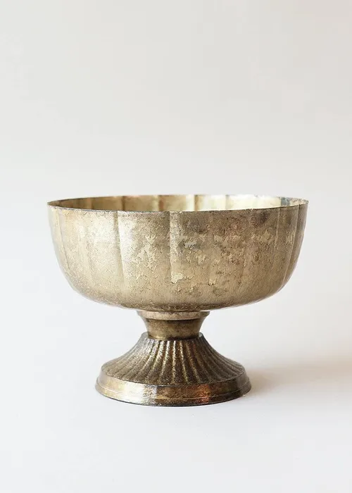 Gold Metal Compote Bowl (8x5.5