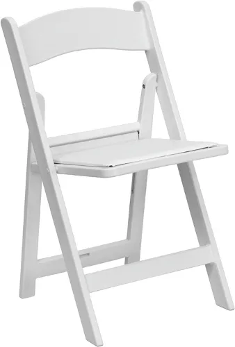 White Garden Chair (Resin)-Padded Seat 