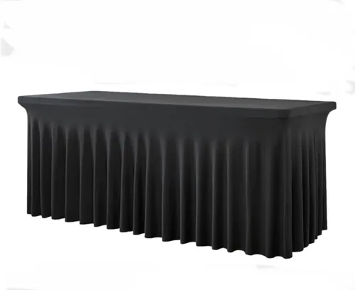 Black Spandex w/ Skirt Linen- 6' Rectangle